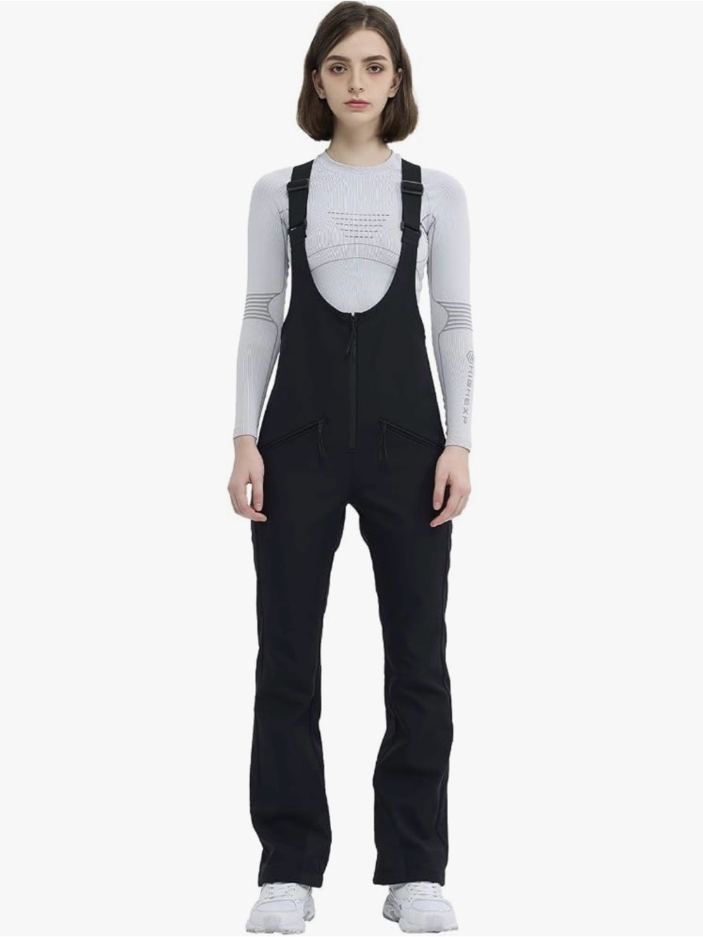 Women’s Black Bib Overalls Jeans - Sleek Utility Style